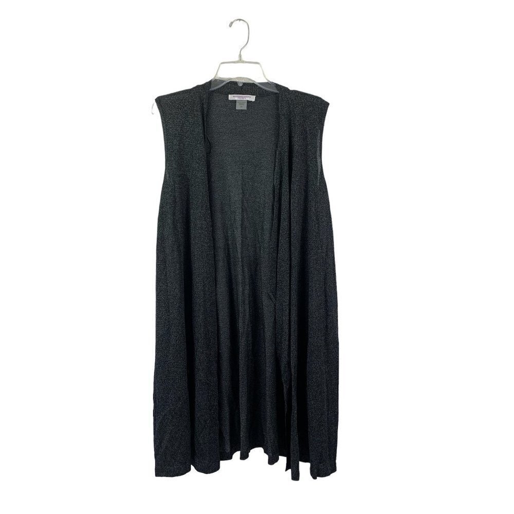 Allison Daley Women's Black Magenta Magic Sleeveless Shawl